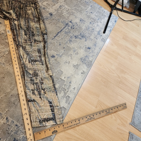 NWT Isabel Marant × H&M Silk Metallic pullon pants size 6 pockets - Picture 13 of 17